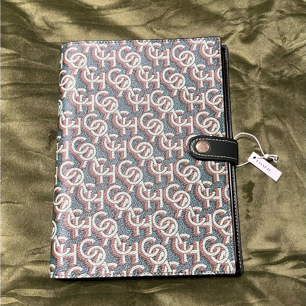 Coach Chic Designer Notebook Cover with Iconic Pattern